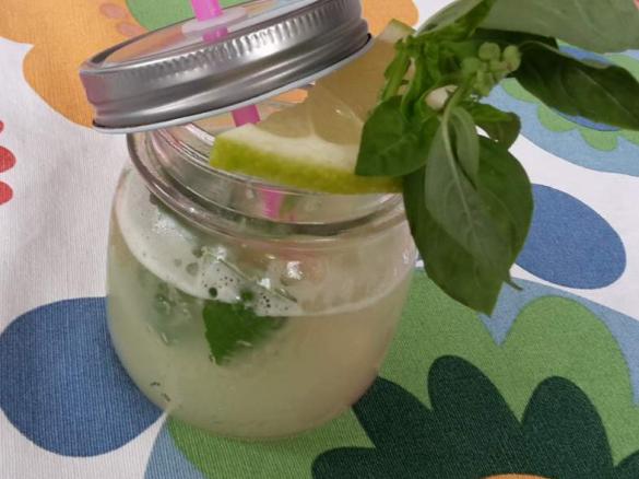 Zitronen-Gurken Limonade mit Basilikum