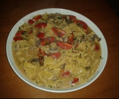 Nudel-Pilzpfanne komplett aus dem Thermomix