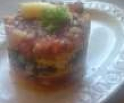 Polentaturm mit gebratenen Auberginen 