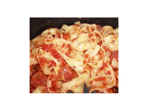 Bandnudeln mit Chorizo