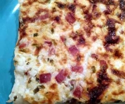 Herzhafte Birnenpizza mit Schinken (ww-freundlich)