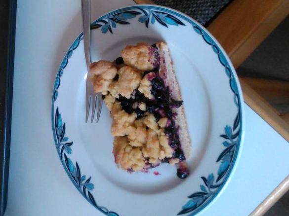 Heidelbeerkuchen mit Streuseln (laktosefrei, vegan)