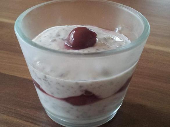 Quarkcreme mit Kirschen