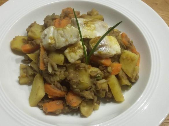 Warmer Linsensalat mit Kabeljau