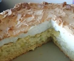 Rhabarberkuchen mit Pudding und Baiser - Eiweißverwertung