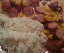 Frischkäse Chili con carne mit Wurst