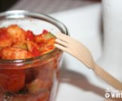 Variation von Gnocchisalat mit Zucchini und Paprika