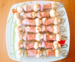 Würstchen-Champignon-Spieße (zum Grillen!)