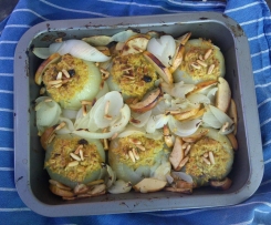 gefüllte Gemüsezwiebeln