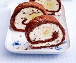 Banana-Split-Biskuitrolle