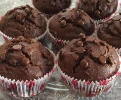 Zuckerfreie Schokomuffins ,Vollkorn,auch vegan