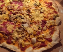 Dinkel Weizen pizzateig, hauchdünn 