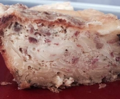 Überbackene Schinkenfleckerl