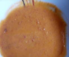 Variation Zucchini-Paprika-Cremesuppe mit Chili