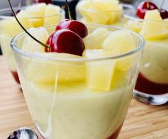 Ananas Melonen Grieß Pudding (ohne Milch)