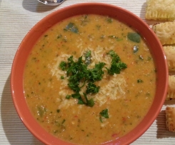 Paprika - Grünkernsuppe vegan