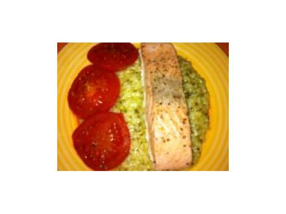 Risotto mit Lachs und Tomaten