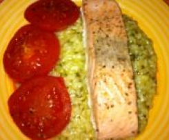 Risotto mit Lachs und Tomaten