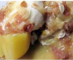 Verlorene Eier in einer süßsauren Specksoße