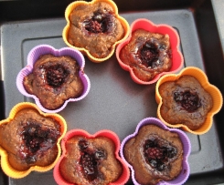 Vegane Kastanien-Muffins, mit Aprikosen oder Brombeeren oder...