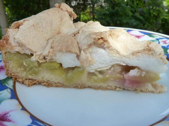 Rhabarberkuchen mit Baiserguss 