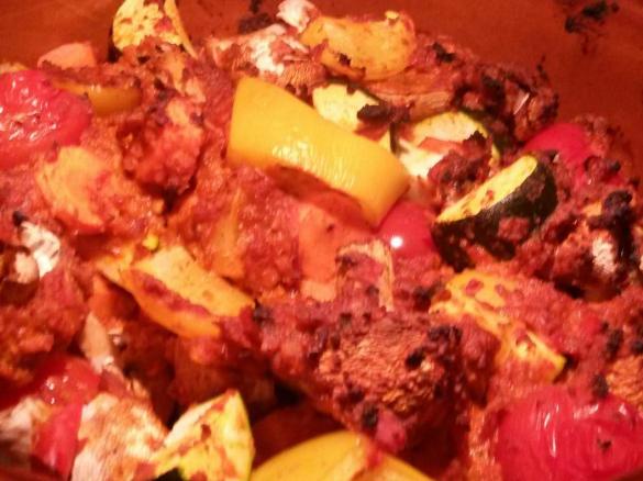 Paprika-Mandel Backofengemüse analog der Marinade für Grillpäckchen aus Finessen 03/2013