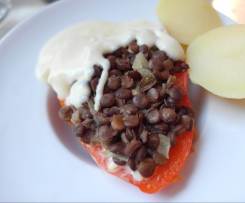 Gefüllte Paprikaschote mit Linsen