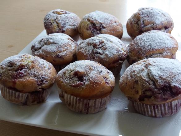 Himbeermuffins (Topfenteig)
