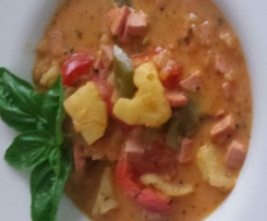 Kartoffelgulasch mit Fleischwurst
