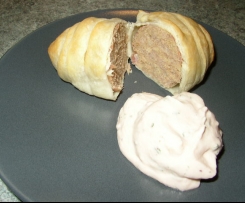 Schillerlocken mit Preiselbeersauce