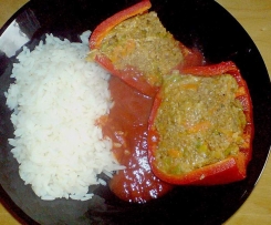 Gefüllte Paprika -vegetarisch- mit Grünkern