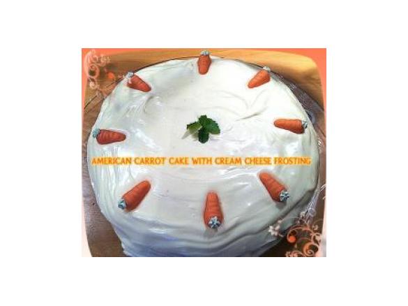 American Carrot Cake with Cream Cheese Frosting / Möhrenkuchen mit Frischkäse Topping