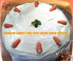American Carrot Cake with Cream Cheese Frosting / Möhrenkuchen mit Frischkäse Topping