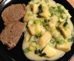Hackbraten mit Porree-Kartoffeln
