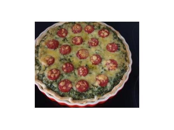 Grünkohl Quiche mit Cabanossi