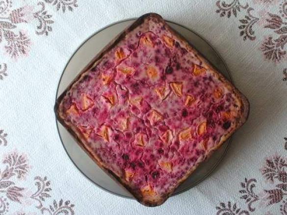 Aprikosen-Himbeer-Käsekuchen