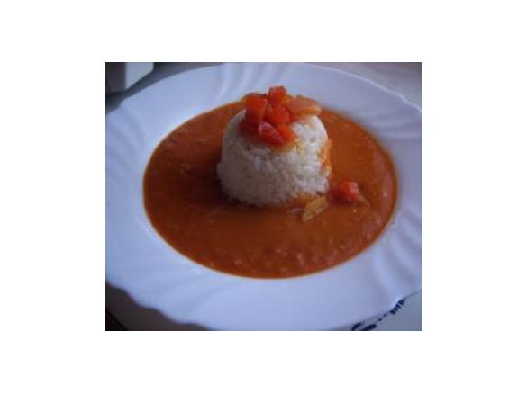 Paprikacremesuppe mit Reis...