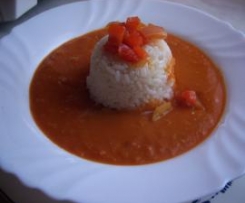 Paprikacremesuppe mit Reis...