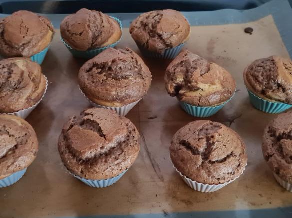 Marmorkuchen Muffins mit Nougat