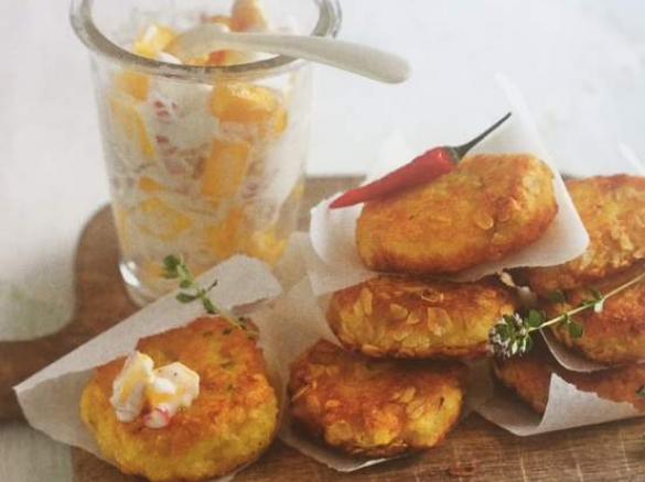 Kartoffeltaler mit Mango-Joghurt-Salsa nach SiS