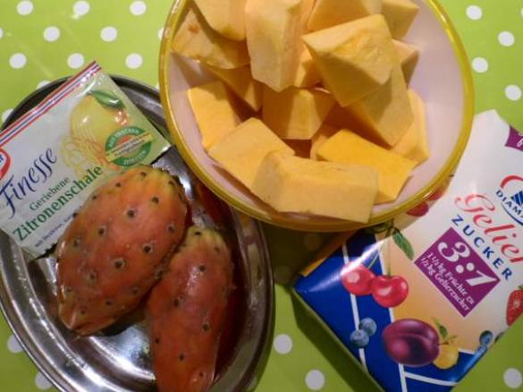 Kürbis-Kaktusfeigen-Marmelade mit Nussmus