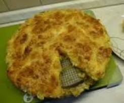 Birnenkuchen mit Rahmguss und Mandelkrokant