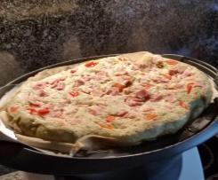 Omelette mit Kräutern, Paprika und Schinken/Salami