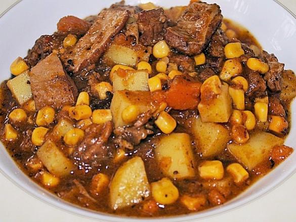 Südafrikanischer Kürbis Lamm Eintopf