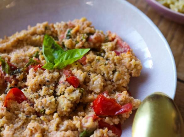 Hirse-Risotto mit Cashew-Sauce