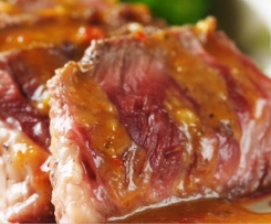 Flanken Steaks mit Erdnusssauce