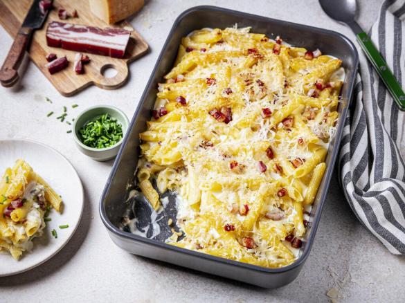 Carbonara-Auflauf ohne Vorkochen