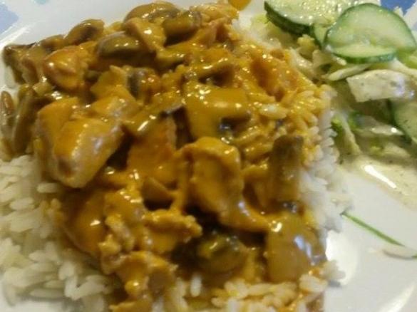 Soße für Geschnetzeltes mit Reis