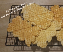 Waffelherzen ohne Ei und Butter