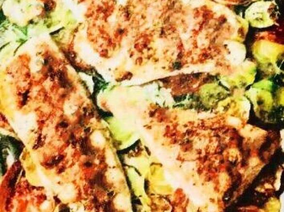 Fischfilet mit Tomatenkruste und Ofengemüse